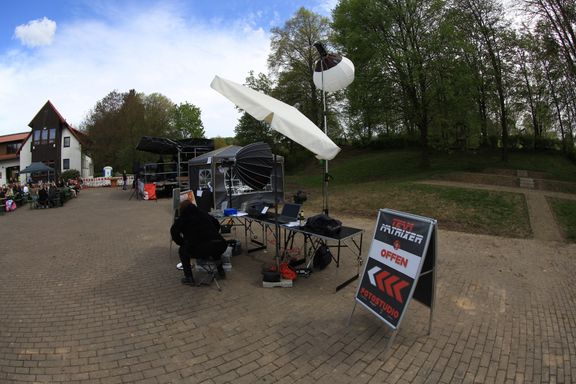 Mobiler Fotostand für Motorrad-Events