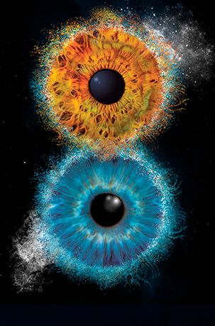 2 Augen Iris Foto