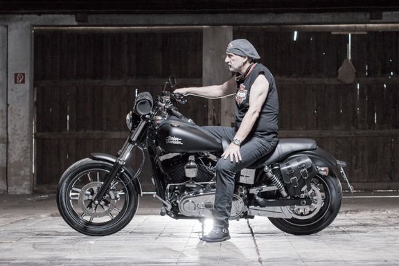 Biker with Harley